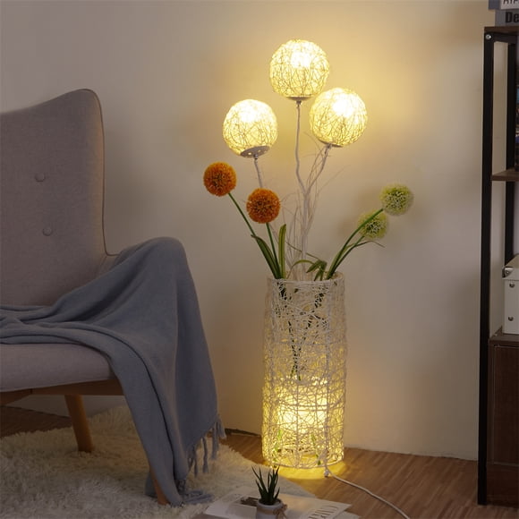 Wisfor 130CM Dimmable Standing Floor Lamp Flower Rattan LED Night Light Home Art Decor