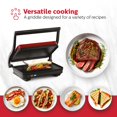 thumbnail image 3 of Holstein Housewares 2-Slice Electric Griddle, Non-Stick Sandwich Maker with Adjustable Temperature, Cool-Touch Handle, Metallic Red, 3 of 8