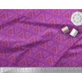 thumbnail image 2 of Soimoi Purple Rayon Fabric Triangle Art Geometric Printed Craft Fabric by the Yard 42 Inch Wide, 2 of 5