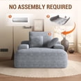 thumbnail image 4 of The Magic Home Cloud Oversized Corduroy Sofa Bed Chair Chaise, Light Gray, 4 of 11