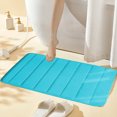 thumbnail image 5 of Fridja Memory Foam Bath Mat Rug, 24" x 16", Ultra Soft and Non-Slip Bathroom Rugs, Water Absorbent and Machine Washable Bath Rug for Bathroom, Shower, and Tub, Blue, 5 of 5