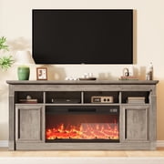 68" Farmhouse TV Stand for TVs up to 75 Inches,Entertainment Center with Open Storage Cabinets, Media Console for Living Room