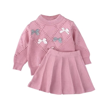 zbxnLI Ensembles de Vêtements pour Petites Filles 2 Pcs Chandail à Manches Longues + Jupe Ensembles pour Tout-Petites Filles Automne Hiver