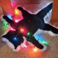 thumbnail image 3 of Fortune Christmas Rug Light Strip Carpet Black Cat Shaped Floor Mat, 3 of 8