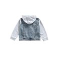 thumbnail image 3 of Fortune Veste en Denim pour Tout-Petit Bébé Automne à Capuche Manteau d'Extérieur Enfants à Manches Longues à Capuche, 3 of 9
