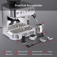 thumbnail image 3 of Twister.CK Stainless Steel Espresso Machine, Espresso Machine with Milk Frother and Grinder for Home Office Maker 2.5L Water Tank, 15 Bar, Silver, 3 of 11
