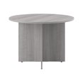 thumbnail image 2 of 42W Round Conference Table with Wood Base in Platinum Gray - Engineered Wood, 2 of 7