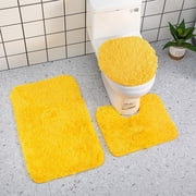Bilqis Bathroom Rugs Sets 3 Piece, Set Household Supplies, Ultra Soft Non Slip Bath Rug, Plush Bath Mats for Bathroom, Tub, Shower, Solid Color Bathroom Toilet Floor Mat