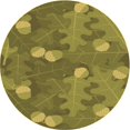 thumbnail image 1 of Ahgly Company Tapis d'Intérieur Lavables en Machine, Carrés de Chêne Transitionnel Brun, 3' Carré, 1 of 7