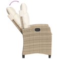 thumbnail image 5 of vidaXL Chaise de Jardin Inclinable avec Coussins Beige en Rotin Poly, 5 of 5