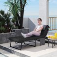 thumbnail image 2 of Outsunny Chaise Longue Pliante avec Coussin, Chaise de Bronzage Inclinable, Noire, 2 of 10
