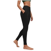 Ixbnca Women's Leggings with Pockets Stretch Comfy Full Length Leggings for Gym Workout Yoga Running