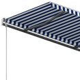 thumbnail image 5 of vidaXL Store Manuel Rétractable avec Poteaux 3x2.5 m Bleu et Blanc, 5 of 5
