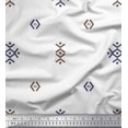 thumbnail image 1 of Soimoi Blue Poly Georgette Fabric Butidar Jamdani Printed Fabric 1 Yard 42 Inch Wide, 1 of 2