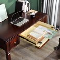 thumbnail image 4 of Homycasa Bureau d'ordinateur Mid-Century avec 3 tiroirs, Espresso, 4 of 9