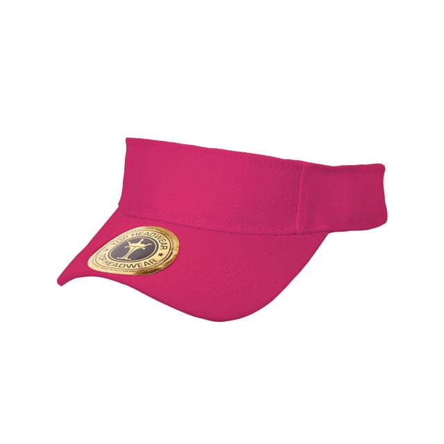 Solid Adjustable Sports Visor, Hot Pink