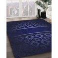 thumbnail image 3 of Ahgly Tapis d'Intérieur Lavable en Machine Carré Bleu Nuit, 8 Pieds Carré, 3 of 7