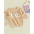 thumbnail image 3 of Faithtur Pull d'Automne pour Bébé Modèle Lettre Jacquard à Manches Longues Pull Pull Hiver, 3 of 9