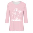 thumbnail image 4 of Plebaso Hauts pour Femmes Manches 3/4 Chemises Décontractées Imprimées Tunique à Col Ras du Cou Hauts Chandails Blouses pour Femmes, 4 of 4