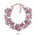 thumbnail image 2 of fastboy Rhinestone Bib Necklace Style With Sparkling Rhinestones Premium Alloy And Rhinestone Rose red, 2 of 6