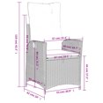 thumbnail image 4 of vidaXL Chaise de Jardin Inclinable avec Coussins Beige en Rotin Poly, 4 of 5