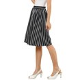 thumbnail image 4 of Unique Bargains Jupe Midi Évasée à Rayures pour Femme, Boutonnée devant, Dos Élastique, 4 of 8