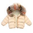 thumbnail image 1 of Kids Winter Jacket Winter Child Kids Solid Color Hoodie Zipper Coats Keep Warm Jacket Clothes, 1 of 5