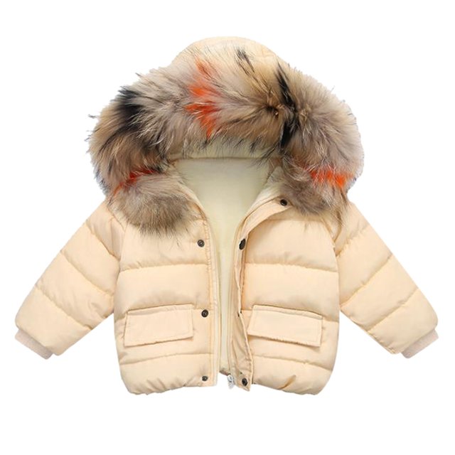 Kids Winter Jacket Winter Child Kids Solid Color Hoodie Zipper Coats Keep Warm Jacket Clothes