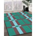 thumbnail image 3 of Ahgly Company Tapis d'Intérieur Ronds de Style Transitionnel Lavables à la Machine, Vert Turquoise Foncé, 3 Pieds Rond, 3 of 7