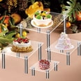 thumbnail image 4 of Cqxid Baking trays & trays Under $5 Clear Acrylic Cake Display Stand Square Metal Support Shelf, 4 of 5