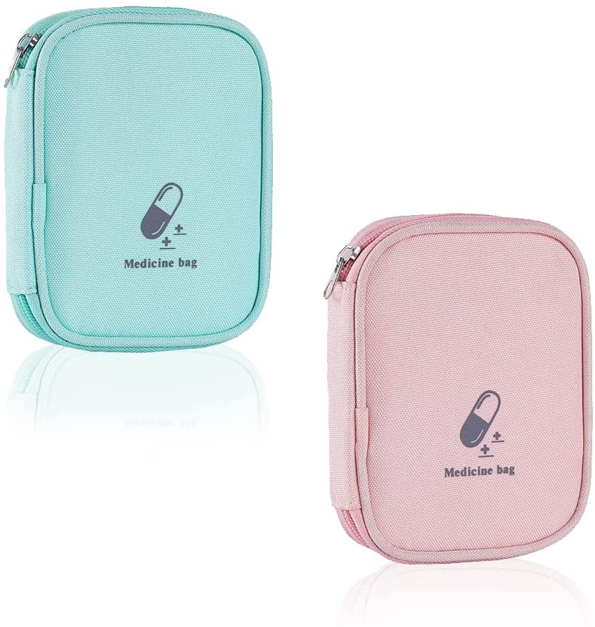 Jinsinto 2 Medicine Kit, Portable First Aid Kit, Empty First Aid Kit, Empty Medicine Bag, Waterproof, Empty, for Outdoor Activities, Sports, Camping