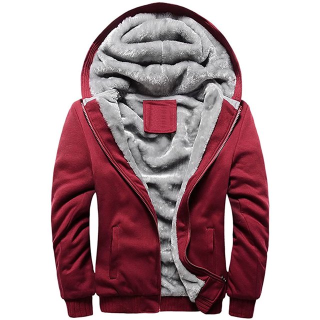 Mens Jacket Winter Mens Fashion Autumn And Winter Loose Casual Solid Color Jacket