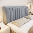thumbnail image 2 of Grey Quilted Thickened Vertical Stripe Headboard Cover Dust Proof Washable Fitted Design Multiple Sizes, 2 of 7