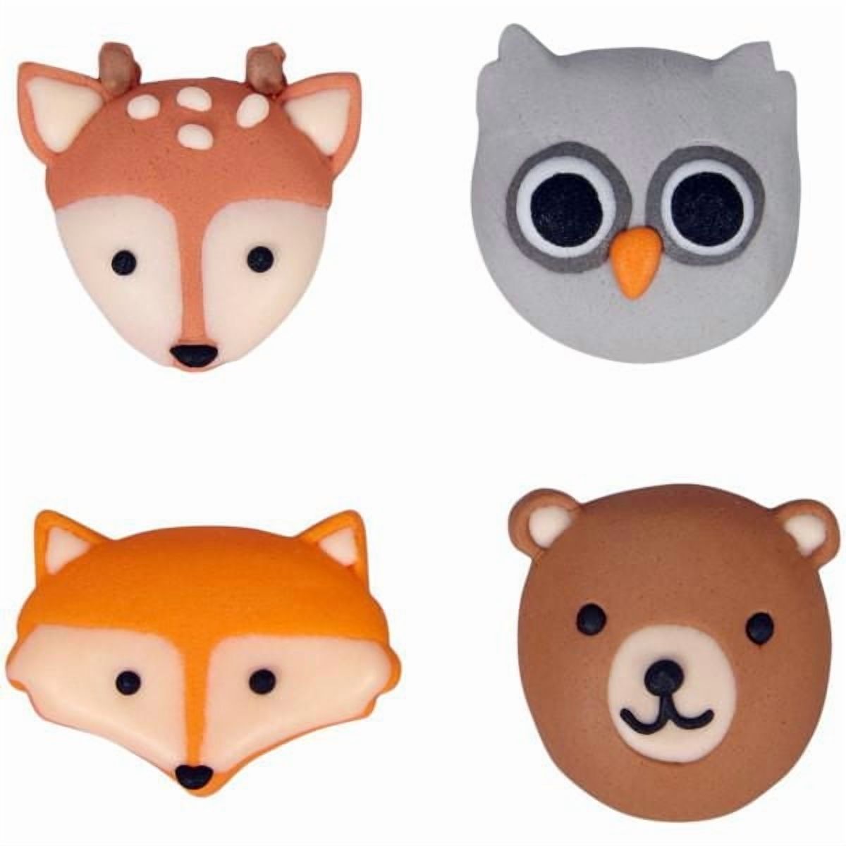 Décorations en glace royale Daim, hibou, renard et ours Wilton, 1,34 oz (12 unités)