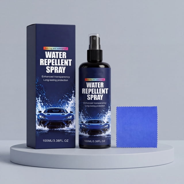 EGNMCR 100ml Car Glass Water Repellent Spray Kit With Microfiber Cloth Windshield - Waterproof Coating Agent Clear Auto Window Rain Repellent Cleaner window defogge