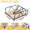 thumbnail image 3 of 2 PCS Napkin Holder for Table, Black Napkin Holder with Weighted Arm, Metal Napkin Dispenser with Wood Base, Paper Napkin Holder for Kitchen Restaurant, 3 of 7