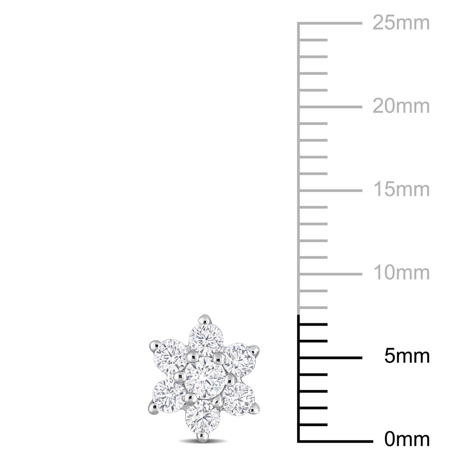 Boucles d'oreilles à florale Miabella en argent sterling avec moissanite 1/2 carat p.g.t.