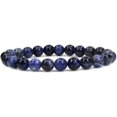 thumbnail image 1 of Bracelet Extensible Unisexe en Perles Rondes de 8 mm en Sodalite Bleue Naturelle, 1 of 5