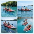 thumbnail image 4 of Person Inflatable Kayak, Fishing Kayak for Adults with Padded Seats, 3 Fins, Hand Pump, Carry Bag, Repair Kit, 12.5 ft, 450 lbs Capacity, Red, 4 of 7