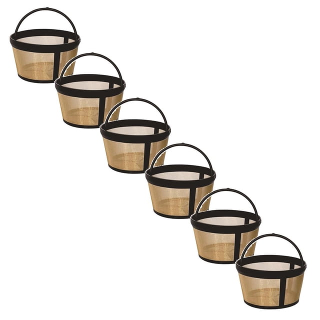HLONK Filtre à Café Panier Réutilisable 4/3/2/1pcs 4-5 Tasses Convient à la Cafetière MrCoffee et à la Cafetière Filtre Permanent de Remplacement Compatible avec les Filtres Panier Style Mr Coffee Gold