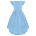 thumbnail image 4 of Robes pour Filles Enfants Enfant Filles Été Manches Charleston Asymétrique Robe Formelle Jupe Volantée Couleur Unie Robe Évasée Robe Ado Fille BU1 14 Ans, 4 of 4
