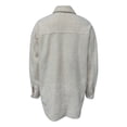 thumbnail image 5 of WEIYLL Womens Fleece Jackets Shirt Oversized Button Down Long Shacket Pockets Beige Fall Tops Size M, 5 of 5