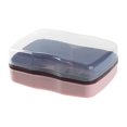 thumbnail image 1 of Dust-proof Lid Soap Box Soap Dish with Dual Compartments Dust-proof Lid Double Layers Quick Drain Countertop Modern Kitchen Bathroom Shampoo Bar, 1 of 1