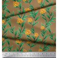 thumbnail image 3 of Soimoi polyester Crepe Fabric Leaves & Rose Floral Printed Fabric 1 Yard 52 Inch Wide, 3 of 3