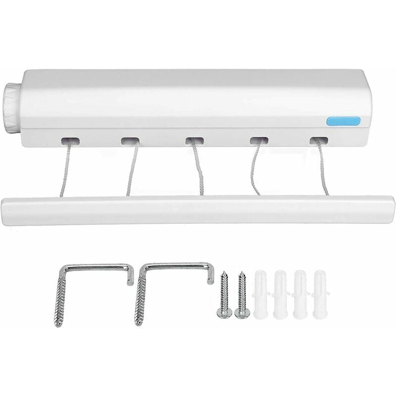Extendable Wall Mounted Clothes Dryer, Wall Mounted Clothes Dryer with 5 x 3.75 Meter Lines, Indoor and Outdoor Clothes Dryer