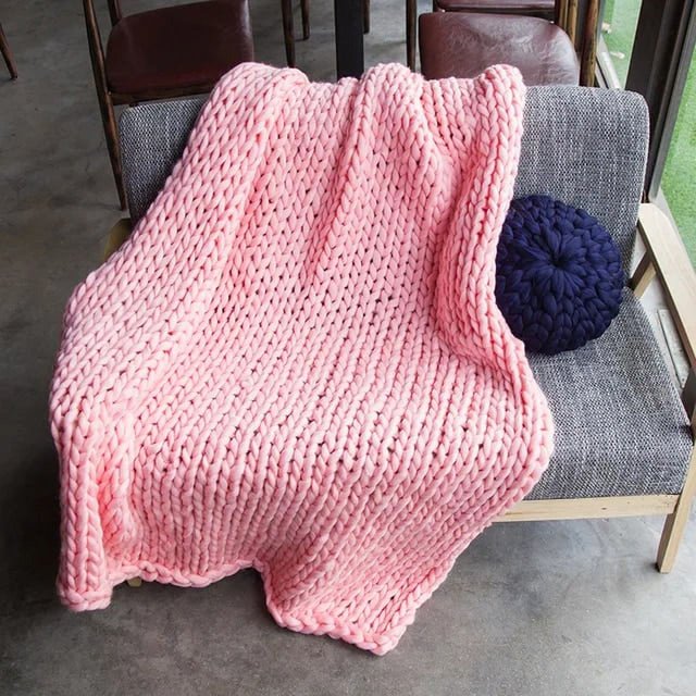 Thick Crochet Chunky Cable Knit Blanket Beautiful Handmade Cover Yarn Wool Bulky Bed Spread Throw For Home Decor