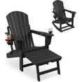 thumbnail image 1 of YUSAZENS Rocking Adirondack Chairs - Folding Rocking Chair with Footrest, Outdoor Chair with Retractable Ottoman and Cup Holder Black, 1 of 7