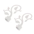thumbnail image 3 of Langgg 2Pcs Curtain Rod Ends Drapery Pole Head for Dia. 28mm Rod Leaf#White, 3 of 9