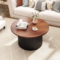 thumbnail image 2 of Costway Table Basse Ronde 32 Pouces Table à Thé avec Cadre en Bois Massif Table d'Appoint pour la Maison Table Cocktail, 2 of 10