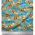 thumbnail image 1 of Soimoi Velvet Fabric Dollar Currency Note & Leaves Printed Fabric 1 Yard 58 Inch Wide, 1 of 3